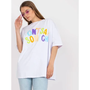 Women's white t-shirt with a cotton print