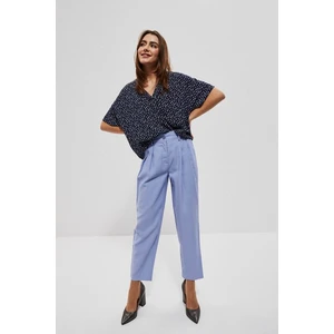 High-waisted viscose pants