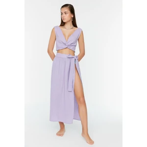 Trendyol Lilac Lacing Detailed Bottom-Top Set