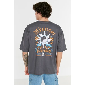 Trendyol T-Shirt - Gray - Oversize