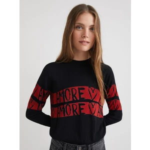 Black Women Patterned Sweater Desigual Amore Amore - Women