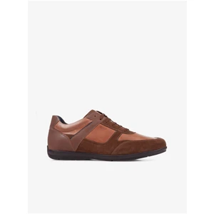 Brown Men's Sneakers with Suede Details Geox - Men's