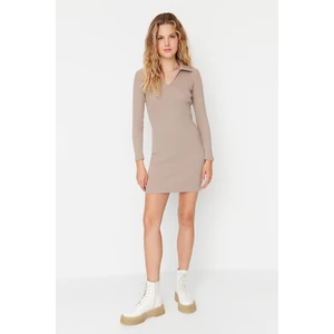 Trendyol Stone Belt Knitted Dress