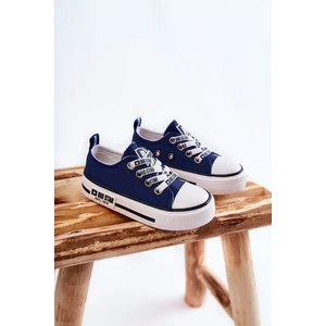 Kids fabric sneakers BIG STAR KK374070 navy blue