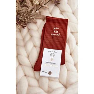 Women's plain socks with the word Burgundy