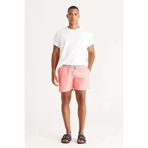 AC&Co / Altınyıldız Classics Men's Orange Standard Fit Regular Cut Quick Drying Side Pockets Patterned Swimwear Marine Shorts.