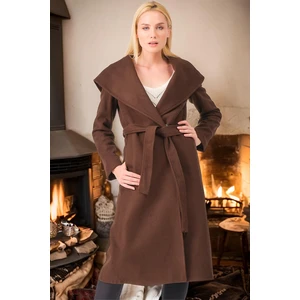 Z6679 DEWBERRY LADIES' COAT-PLAIN BROWN