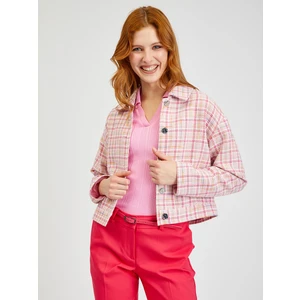 Orsay Pink Ladies Plaid Jacket - Ladies