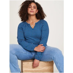 Dark Blue Women's Patterned Blouse Tranquillo - Women