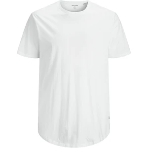 Jack&Jones PLUS Pánske tričko JJENOA Long Line Fit 12184933 White 7XL