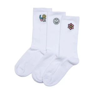 Peace Icon Socks 3-pack white