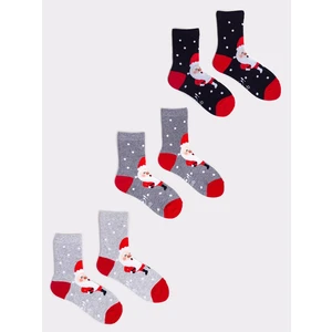 Yoclub Kids's Christmas Socks 3-Pack SKA-X049U-AA00