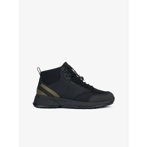 Black Men's Ankle Sneakers with Leather Details Geox Sterrato - Men's