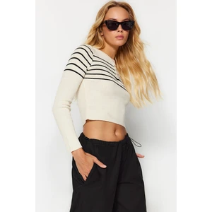 Trendyol Stone Crop Striped Knitwear Sweater