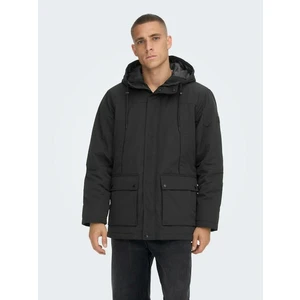 Men's Black Winter Jacket ONLY & SONS Jayden - Men