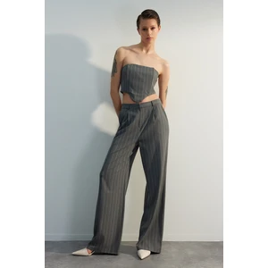 Trendyol Multi Color Wide Leg Striped Woven Trousers