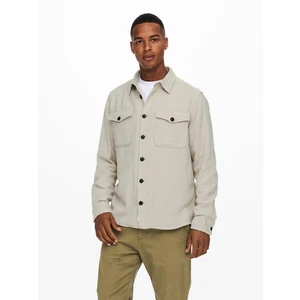 Beige Men's Shirt with Pockets ONLY & SONS Milo - Men's