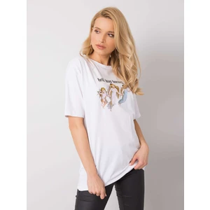 RUE PARIS White t-shirt with a print