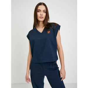 Dark Blue Women's Sweatshirt Vest Tom Tailor Denim - Women