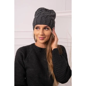 Cap with fleece Agnieszka K239 graphite