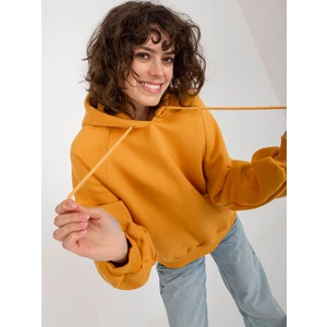 Dark yellow basic oversize sweatshirt