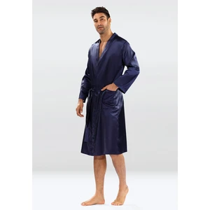 Férfi fürdőköpeny DKaren DKaren_Male_Housecoat_Christian_Navy_Blue