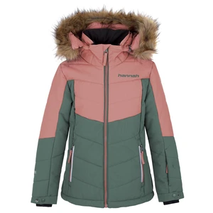 Girls' winter waterproof jacket Hannah LEANE JR rosette/dark forest