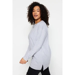 Trendyol Curve Plus Size Sweatshirt - Grau - Regular fit