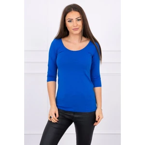 Round neckline blouse mauve-blue