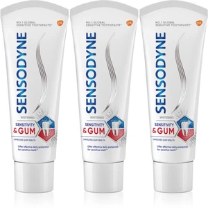 Sensodyne Sensitivity & Gum Whitening bieliaca zubná pasta na ochranu zubov a ďasien 3x75 ml