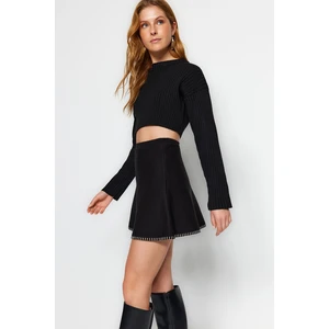 Trendyol Black Mini Cotton Sweater Skirt