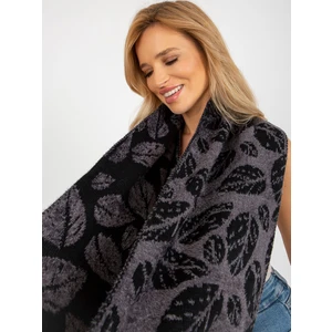 Dark grey and black women's winter scarf