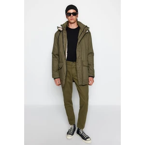 Trendyol Khaki Regular Fit Gabardine Parka Płaszcz Zimowy