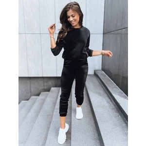 Women's velour tracksuit VELVET HARMONY black Dstreet