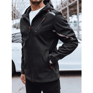 Men's softshell jacket with hood black Dstreet