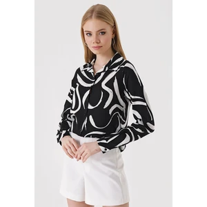 Bigdart 3721 Graphic Pattern Shirt - F. Black