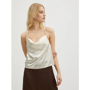 Cream women's satin top VILA - Women