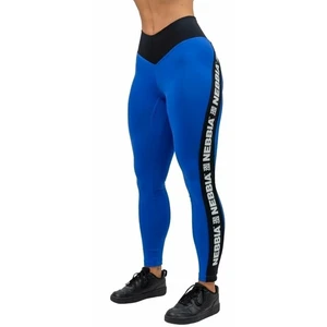 Nebbia High Waisted Side Stripe Leggings Iconic Blue XS Fitness Hose