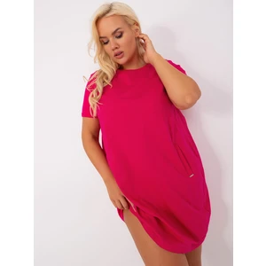 Fuchsia dress size plus with pockets