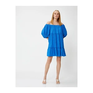 Koton Mini Scalloped Dress Off The Shoulder With Lining