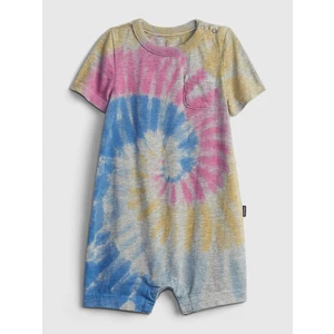 Barevný klučičí baby overal tie-dye shorty one-piece