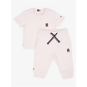 Tommy Hilfiger Set of girls' T-shirt and sweatpants in light pink Tommy Hilf - Girls