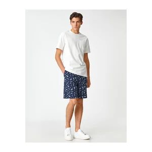 Koton Shorts with Tie Waist, Print Detail with Pockets.