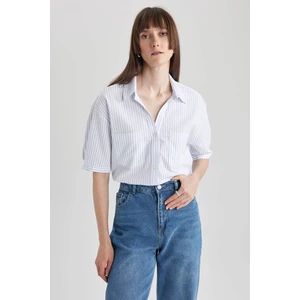 DEFACTO Crop V-Neck Short Sleeve Shirt