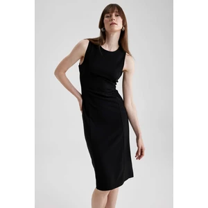 DEFACTO Crew Neck Sleeveless Midi Short Sleeve Dress