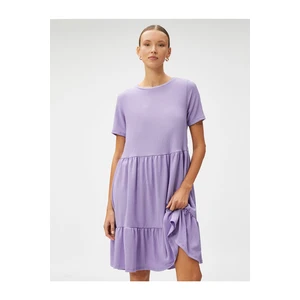 Koton Short Dress Layered Short Sleeves Crewneck