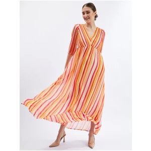Orsay Pink-Orange Ladies Striped Maxi Dress - Women