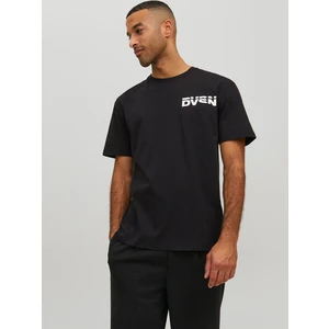 Black Men's T-Shirt with print on the back Jack & Jones Digit - Men