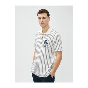 Koton Short Sleeve Polo T-Shirt with Half-Zip Detail.