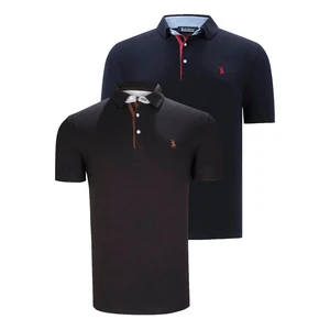 DUAL SET T8582 DEWBERRY MENS T-SHIRT-BLACK-NAVY BLUE